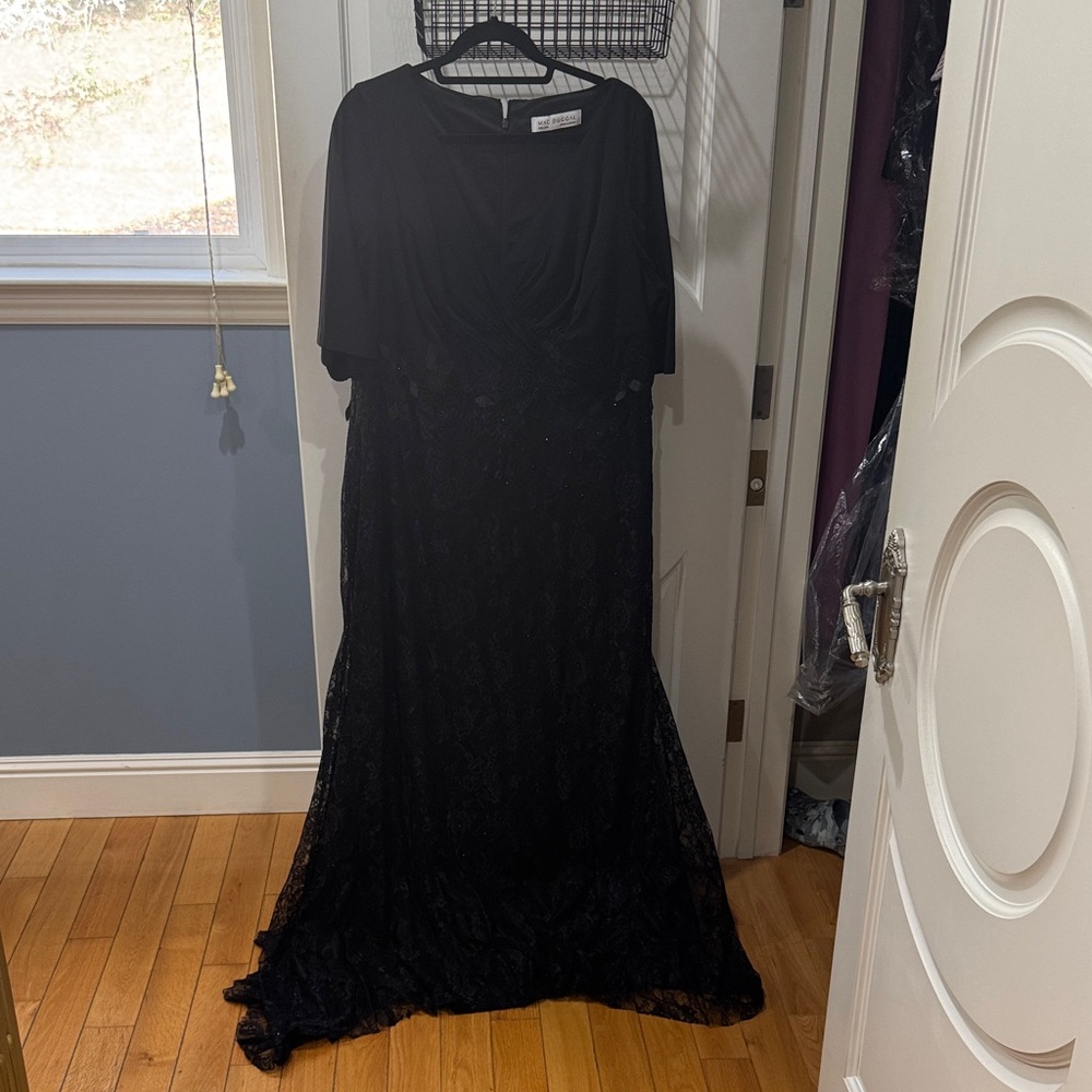 Mac Duggal Black Lace Maxi Dress